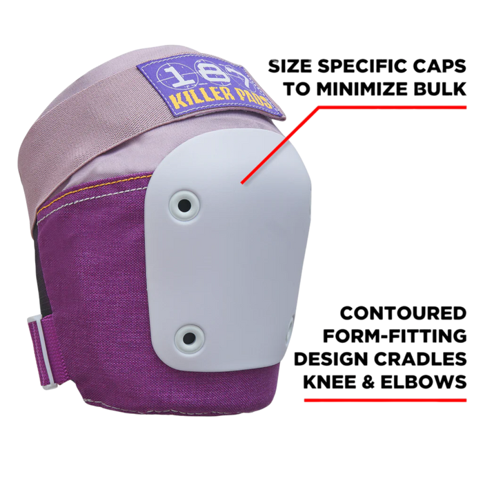 187 killer Pads - Purple Six Pack - Adult Knee/Elbow/Wrist Safety Gear Set