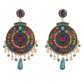 Boho Multi-Color Beaded Dangle Earrings