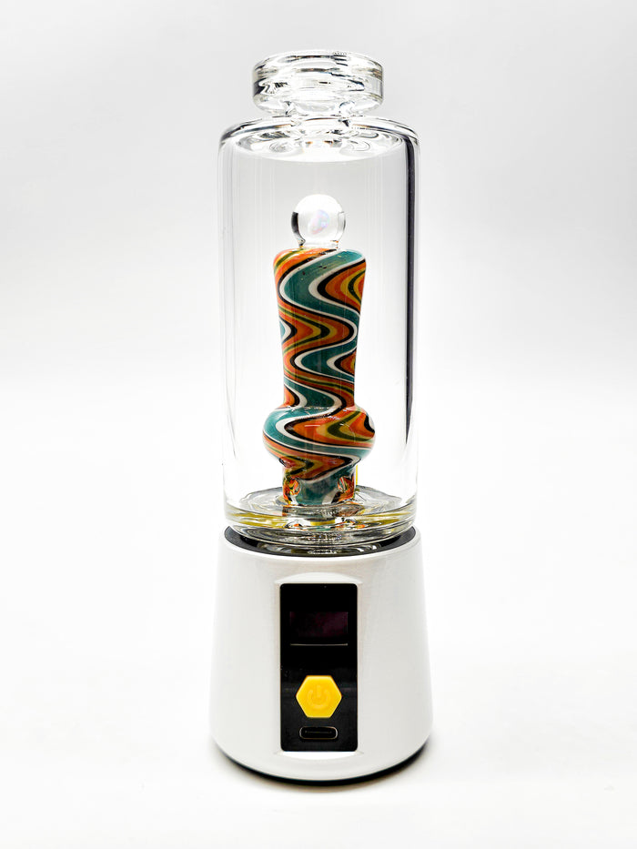 Bomb Pro E-Rig Flat Top Opal Wig Wag Glass Bubbler