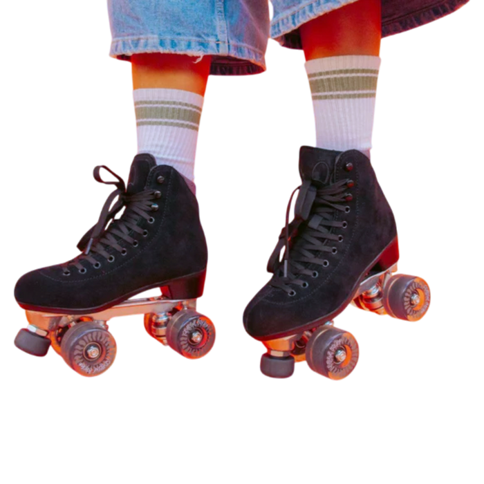 Chuffed - Black Suede Wanderer - Roller Skate Sets