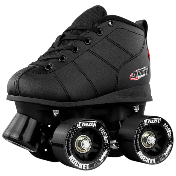 Crazy Skates - Black Adjustable Rocket Jr - Quad Skates