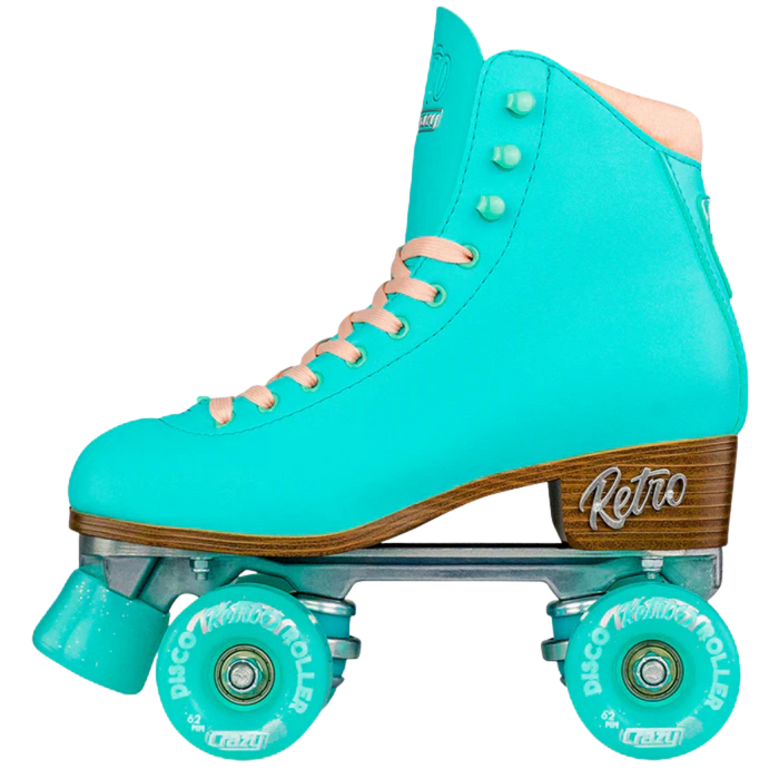 Crazy Skates - Teal Retro Outdoor Roller Skates