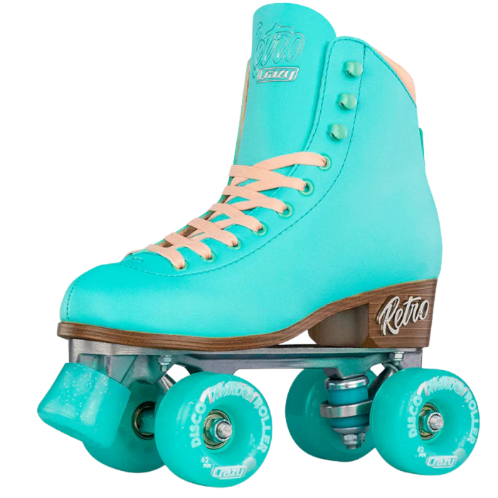 Crazy Skates - Teal Retro Outdoor Roller Skates
