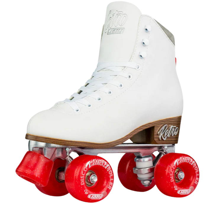 Crazy Skates - White Retro Outdoor Roller Skates