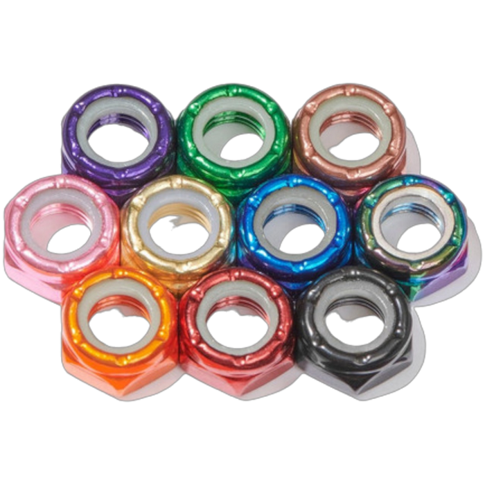 Defiant Upgrades - Chrome 8mm Skateboard Axle Nuts (5 Pack)