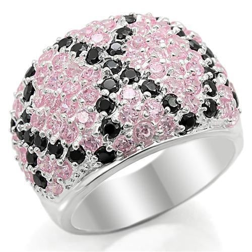 LOS357 - Silver 925 Sterling Silver Ring with AAA Grade CZ  in Multi