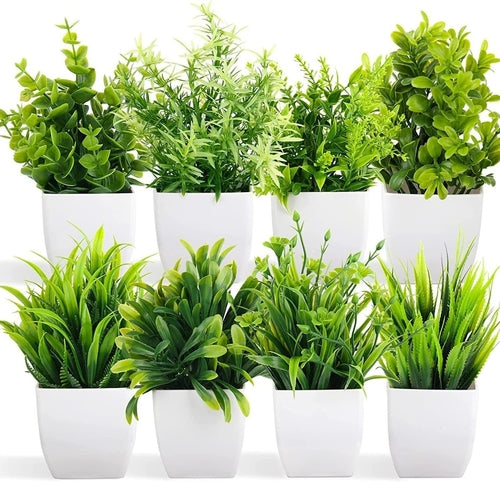 Mini Eucalyptus Artificial Plants Set of 8