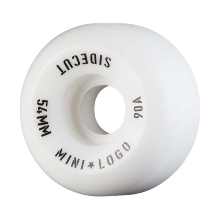 Mini Logo - White 90a Hybrid Sidecut 54mm Skateboard Wheels (4 Pack)