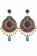 Multi-Color Tribal Boho Statement Earrings