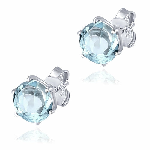 Multi Gemstone Stud Earrings Sterling Silver