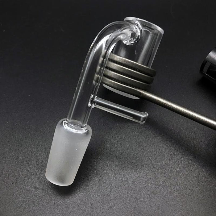 Beyond Glass Beveled Edge Opaque Bottom Quartz Banger Enail With Insert.