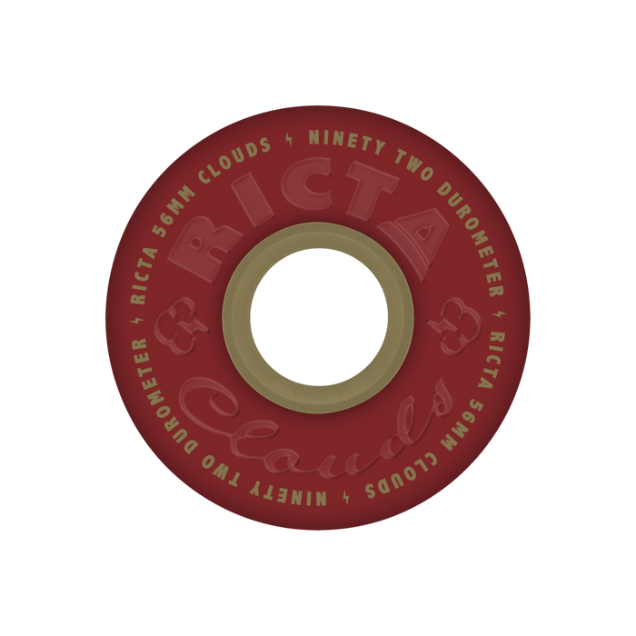 Ricta - 56mm Maroon Gold Clouds 92a Skateboard Wheels (4 Pack)