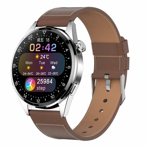 Silver / Leather strap