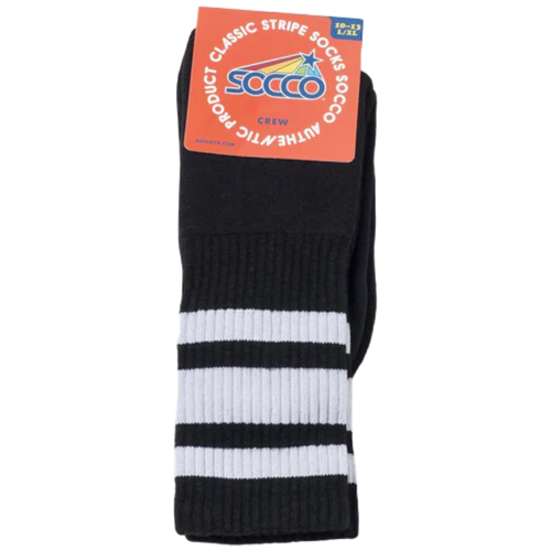 Socco - White Striped Socks | Black