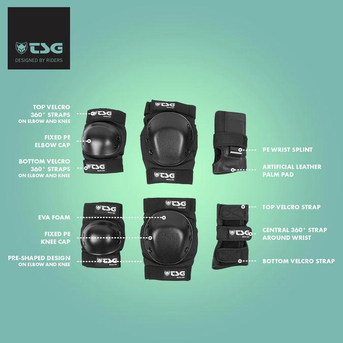 TSG - Black Basic Skate Pad Set